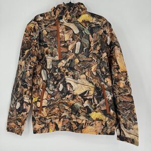 NWT Black Scale Camo‎ Jacket Hunting Hoodie Fashion 1/4 Zip Button Size Small